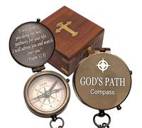 PSALM God's Path Compass - Engraved Handmade Antique Compass with Scripture - Religious, Christian, Catholic, Baptism, First Communion, Confirmation Gifts for Teen Boys and Men