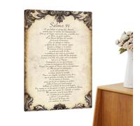 Psalm Sign, Vintage Style Salmo 91 Spanish Christian Wall Decor | Religious Biblical Art For Home Church Gift Worship Room Inspirational Scripture Display Piece Gift
