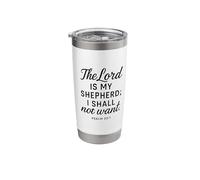 Psalm The Lord is My Shepherd Faith Scripture Bible Verse Stainless Steel Insulated Tumbler