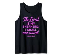 Psalm The Lord is My Shepherd Faith Scripture Bible Verse Tank Top
