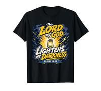 Psalms 18 29 Lord God Lightens My Darkness Catholic Bible Value Graphic T-Shirt, Men, Black, M