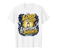 Psalms 18 29 Lord God Lightens My Darkness Catholic Bible Value Graphic T-Shirt, Men, White, S