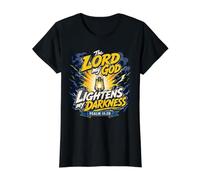 Psalms 18 29 Lord God Lightens My Darkness Catholic Bible Value Graphic T-Shirt, Women, Black, M