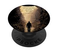 Psalms 23:4 Though I Walk Through The Valley Christian Bible PopSockets Adhesive PopGrip
