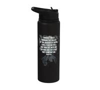 Psalms 23:4 Though I Walk Through The Valley Christian Bible Stainless Steel Insulated Water Bottle