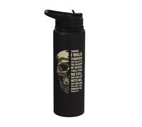 Psalms 23:4 Though I Walk Through The Valley Christian Bible Stainless Steel Insulated Water Bottle