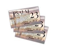 Psalms 23 Bible Verse Wallet Card 30pk 3.5x2” The Lord is My Shepherd Fear Worry Pocket Bulk Encouragement Gift Colorful Cross Minimalist Church Members Hand Outs