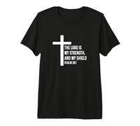 Psalms 28 7 God Jesus Lord Christian Strength Shield Premium T-Shirt