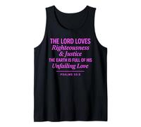 Psalms 33:5 Righteousness Justice Unfailing Love Bible Verse Tank Top