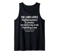 Psalms 33:5 Righteousness Justice Unfailing Love Bible Verse Tank Top