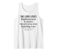 Psalms 33:5 Righteousness Justice Unfailing Love Bible Verse Tank Top