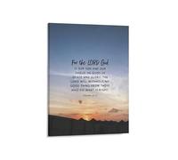 Psalms 84:11 Scripture Print, Inspirational Bible Verse on Canvas Poster, Wall Decor for Christian Living Room, Farmhouse, Study(Unframed,08x12inch(20x30cm))