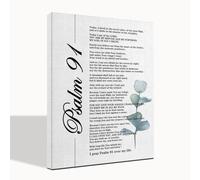 Psalms 91, Psalm 91 Wall Art, Bible Verse Wall Art, Psalms 91, Spiritual Wall Decor, Spiritual Wall Art, Scripture Baptism Gift, Christian Canvas Wall Art, Christian Art Wall Décor 6x8 inch