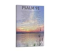 Psalms 91 Scripture Quote (1) Art Canvas Poster Bedroom Living Room Decoration Painting Frame-style 24x36inch(60x90cm)