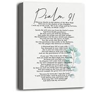 Psalms 91 Wall Art, Spiritual Wall Decor Sign, Scripture Signs for Home or Office Decor, 12X15 Christian Canvas Wall Art