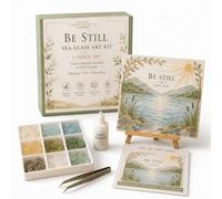 Psalms of Comfort & Strength Sea Glass Art Kit, Bible Verse Mosaic Craft Kit with Inspirational Scripture Design, DIY Religious Wall Decor, Relaxing Faith Gift，#1