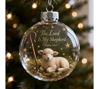 Psalms Scripture Christmas Ornament, 3D Hanging Pendant，C | Clear Religious Christmas Tree Decoration, Faith-Inspired Holiday Home Decor