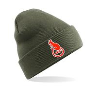 PSave Desert Rats Mens Premium Embroidered Beanie Hat, Bob Hat British Army Military (Military Green)