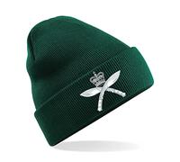 PSave Gurkha Royal Gurkha Rifles Insignia Mens Premium Embroidered Beanie Hat, Bob Hat British Army Military (Green)