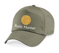 PSave Relic Hunter Metal Detector Detectorist Embroidered Baseball Cap Gold Coin Metal Detecting (Olive)
