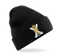 PSave Royal Regiment of Scotland Insignia Mens Premium Embroidered Beanie Hat, Bob Hat British Army Military (Black)