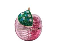 PSBIY Women Cute Pink Apple Evening Clutch Sparkling Rhinestone Crystal Handbag Banquet Wedding Party Purse, Pink, 9.5*11*9.5cm / 3.7*4.3*3.7in