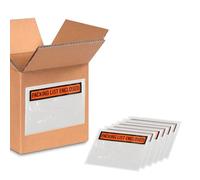 PSBM 2000 PCS, 4.5 x 6 Inch, Panel Face Back Side Load Packing List Envelopes, Orange/Black Printed for Invoices & Slips