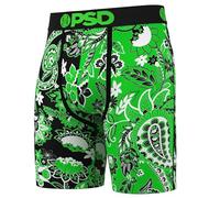 PSD Men's Bandana Print Boxer Briefs - 7 Inch Inseam Breathable and Supportive Men's Underwear with Moisture-Wicking Fabric, Lucky Paisley, L