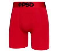 PSD Men's Basic Solid Boxer Briefs - 7 Inch Inseam Breathable and Supportive Men's Underwear with Moisture-Wicking Fabric, Infrared, M
