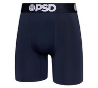PSD Men's Basic Solid Boxer Briefs - 7 Inch Inseam Breathable and Supportive Men's Underwear with Moisture-Wicking Fabric, Navy, S