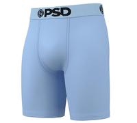 PSD Men's Basic Solid Boxer Briefs - 7 Inch Inseam Breathable and Supportive Men's Underwear with Moisture-Wicking Fabric, Nc Blue Cotton, XL