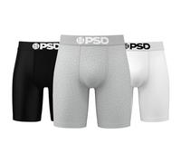 PSD Men's Basic Solid Boxer Briefs - 7 Inch Inseam Breathable and Supportive Men's Underwear with Moisture-Wicking Fabric, Neutrals Cotton 3-pack, XL