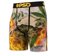 PSD Men's Boxer Briefs - Burn Em Up, 7 Inch Inseam, Moisture-Wicking, 4-Way Stretch, Boxer Briefs for Men, Small