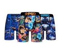 PSD Men's Boxer Briefs - Cobalt 3 Pack, 7 Inch Inseam, Stretchy Moisture-Wicking Boxer Briefs for Men Pack, Large
