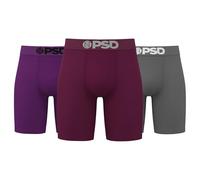 PSD Men's Boxer Briefs - Deep Noir Cotton 3 Pack, 5 Inch Inseam, Moisture-Wicking, Boxer Briefs for Men Pack, Small