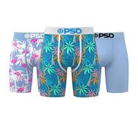 PSD Mens Boxer Briefs - Maui Wowie 3-Pack, Standard Length Underwear Pack, Breathable Moisture Wicking Boxer Briefs for Men, Large