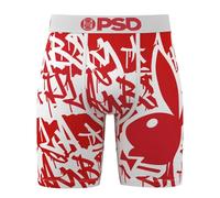 PSD | Men's Boxer Shorts Playboy Style Red Tags | Sports Underwear, Breathable Micromesh Pouch | Stretch Fabric, Playboy Red Tags, L