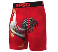 PSD Men's Cocky Boxer Briefs - Breathable and Supportive Men's Underwear with Moisture-Wicking Fabric, Red Cocky, XL