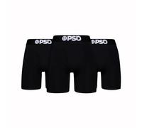 PSD Men's Cotton Underwear - 5 Inch Mid-Length Boxer Briefs, Breathable Underwear Men, Comfortable Fit Packs & Singles, Black 3-pack, XL