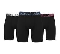 PSD Men's Cotton Underwear - 7 Inch Standard-Length Boxer Briefs, Breathable Underwear Men, Comfortable Fit Packs & Singles, Dark Paisley Cotton 3-pack, S