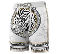 PSD Men's Luxury Print Boxer Briefs - 7 Inch Inseam Breathable and Supportive Men's Underwear with Moisture-Wicking Fabric, Rich Tiger, L