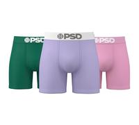 PSD Men's Mid Length Boxer Briefs - 5 Inch Inseam Breathable and Supportive Men's Underwear with Moisture-Wicking Fabric, Lite Cotton 3-pack, XXL
