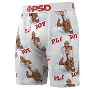 PSD Men's Playboy Boxer Briefs - Breathable and Supportive Men's Underwear with Moisture-Wicking Fabric, Pb Bubbles, L
