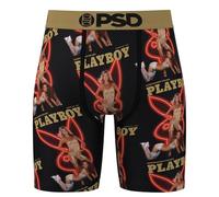 PSD Men's Playboy Boxer Briefs - Breathable and Supportive Men's Underwear with Moisture-Wicking Fabric, Pb Playmates, L