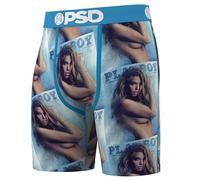 PSD Men's Playboy Bunny Boxer Briefs, Breathable Men's Underwear, Moisture-Wicking Fabric, Pb Ice, S