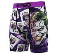 PSD Men's Printed Boxer Briefs - 7 Inch Inseam Breathable and Supportive Men's Underwear with Moisture-Wicking Fabric, Jokers Wild, XL