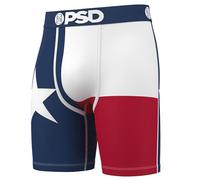PSD Mens Travel Destination Boxer Briefs - 7 Inch Inseam Breathable and Supportive Men's Underwear with Moisture-Wicking, Texas, L