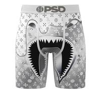 PSD Mens Underwear WF White Diamond | 7" Inseam, Sealed Breathable MicroMesh Pouch, Flatlock Seams, Microfiber Blend Waistband | Mens Funny Boxers | Sizes S to L
