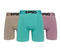 PSD Underwear Mens Boxer Briefs - 3 Pack Cotton Boxer Briefs, Standard Length, Soft & Breathable Boxer Briefs for Men, Essentials 3-pack, S