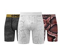 PSD Underwear Mens Boxer Briefs - Looney Tunes & Snake Print Standard Length Pack & Singles, Soft & Breathable for Men, Animal Instinct 3-pack, L